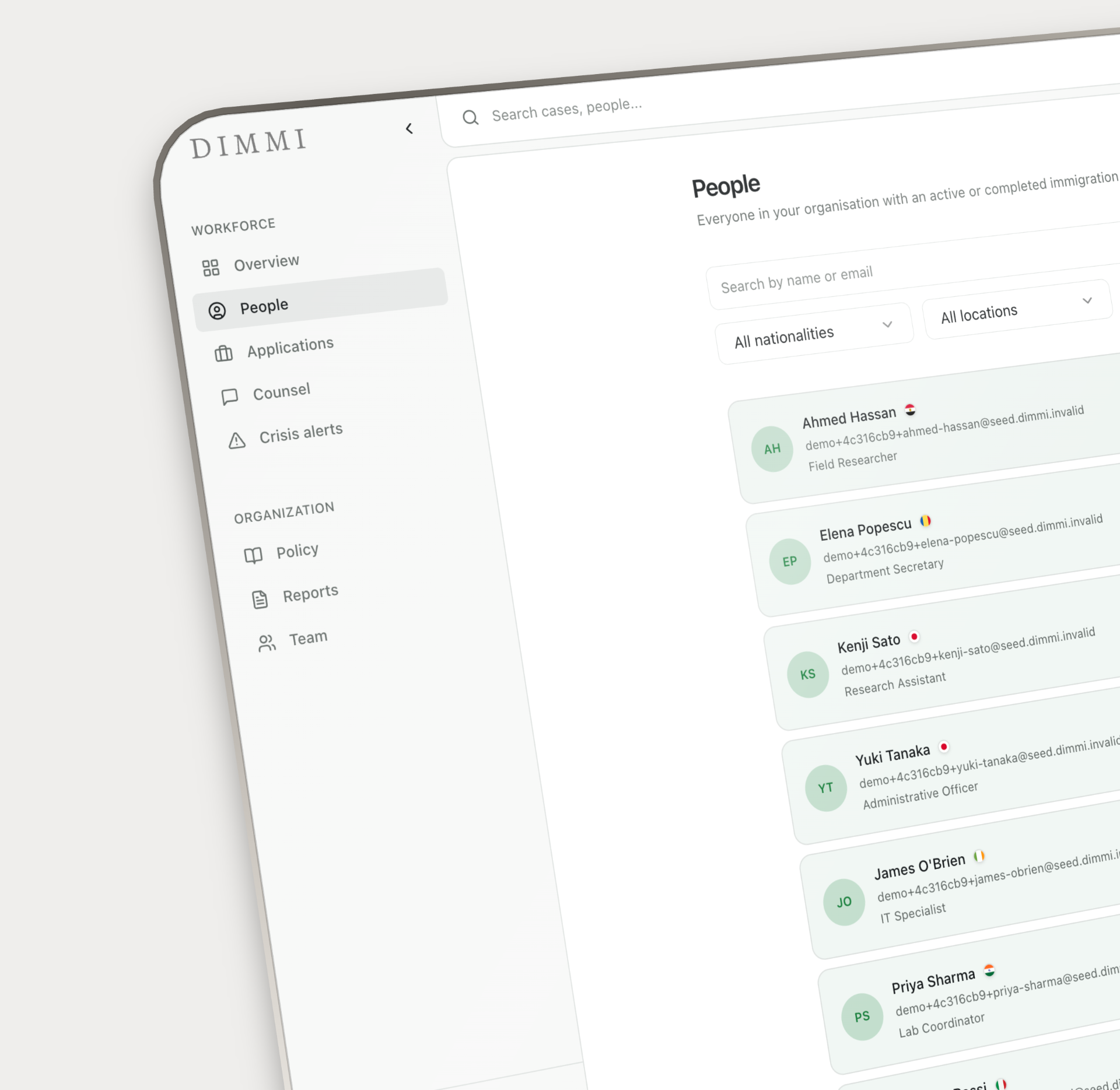 Workforce monitoring
