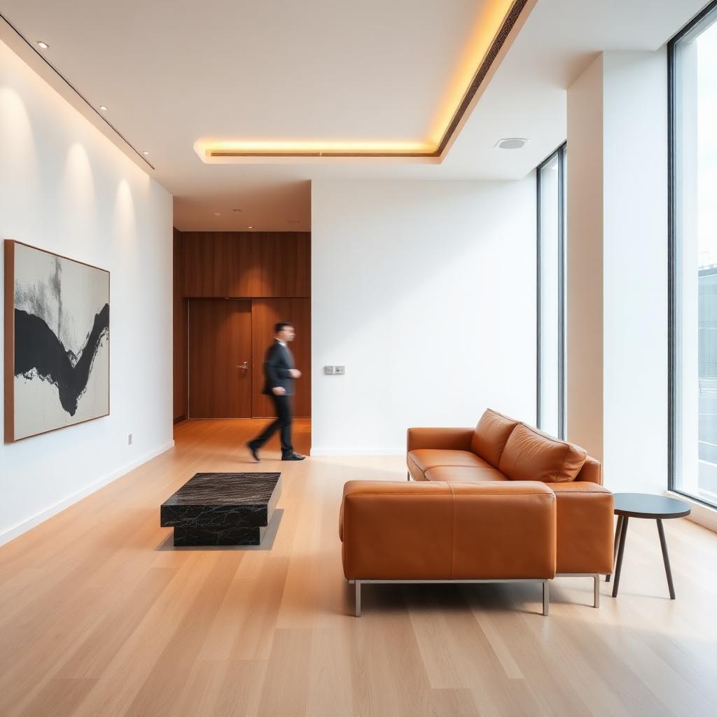 Interior with figure